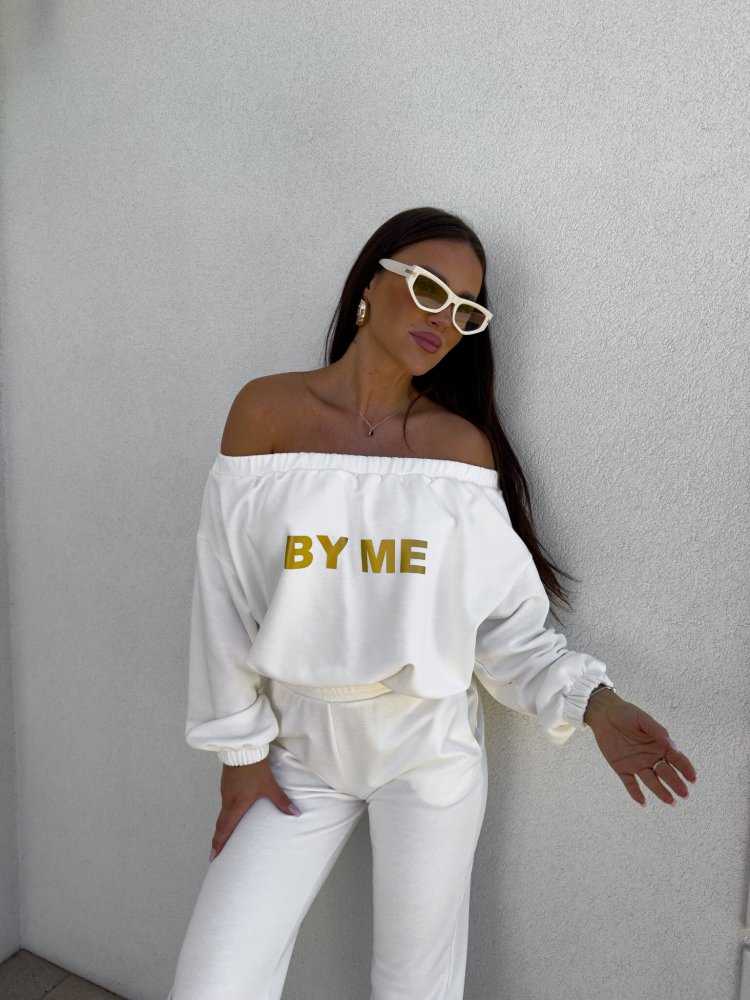 Bluza dresowa UNDER, ecru