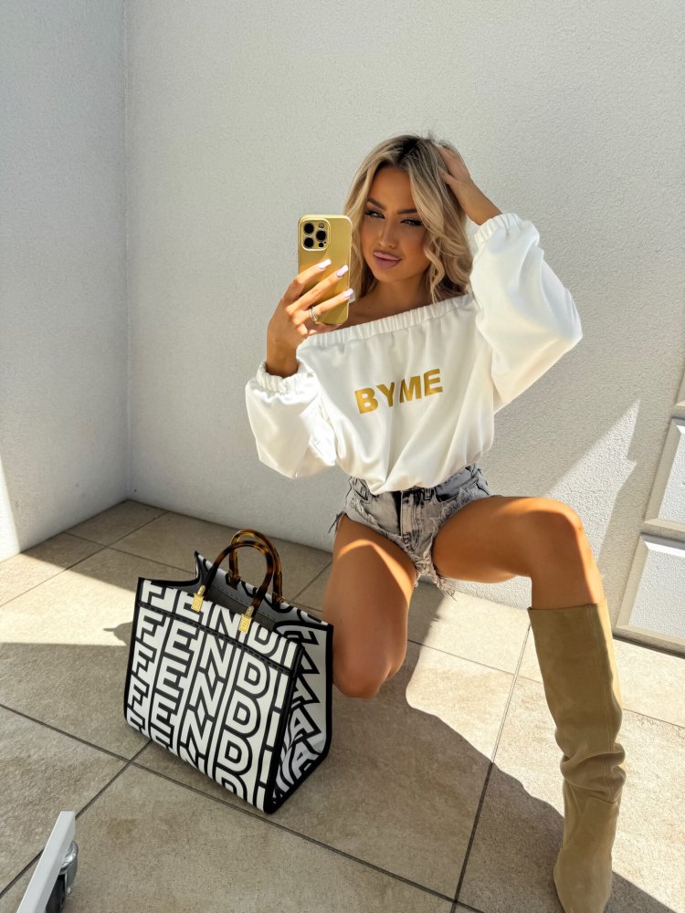 Bluza dresowa UNDER, ecru