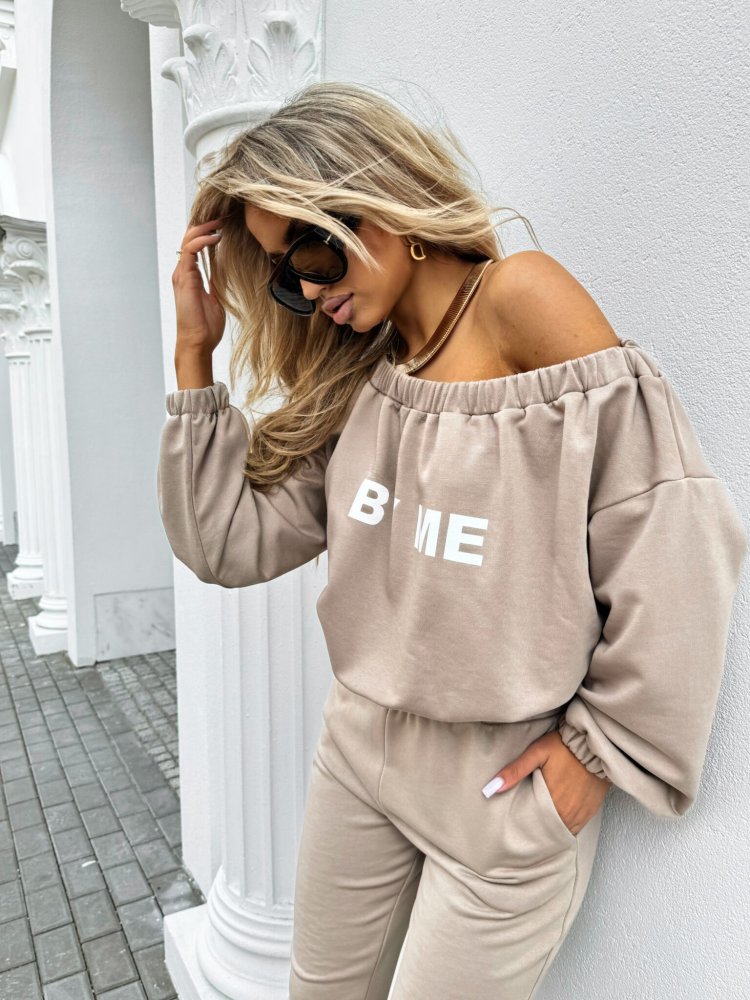 Bluza dresowa UNDER, jasny beż