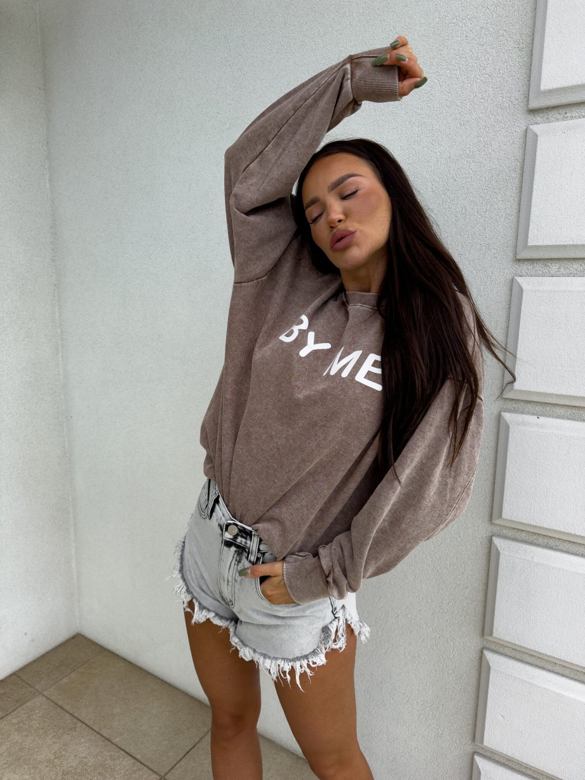 Bluza dresowa DOSE, ciemny beż