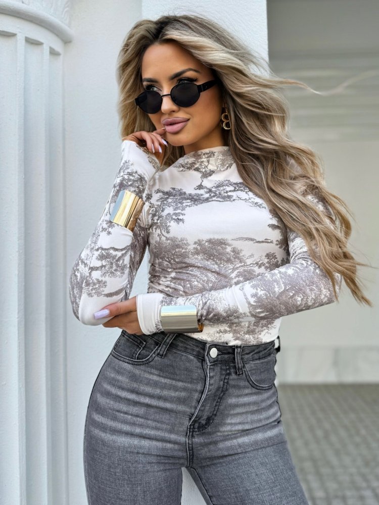 Bluzka SECOND SKIN, dior/szary