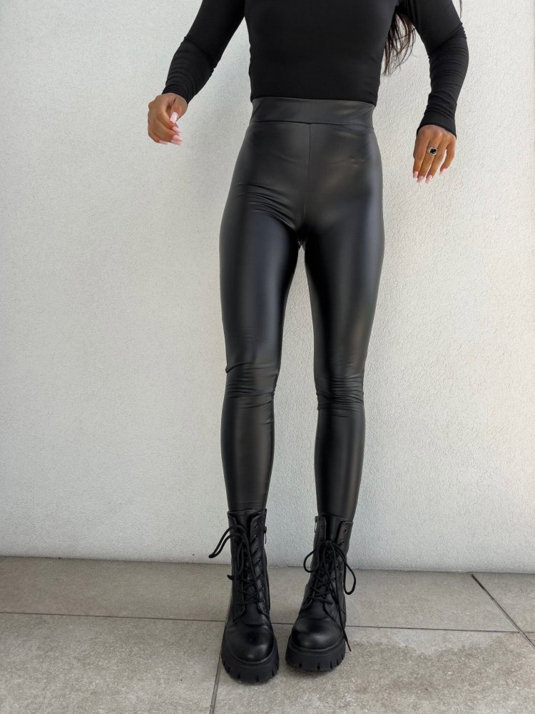 Legginsy LEATHER, black