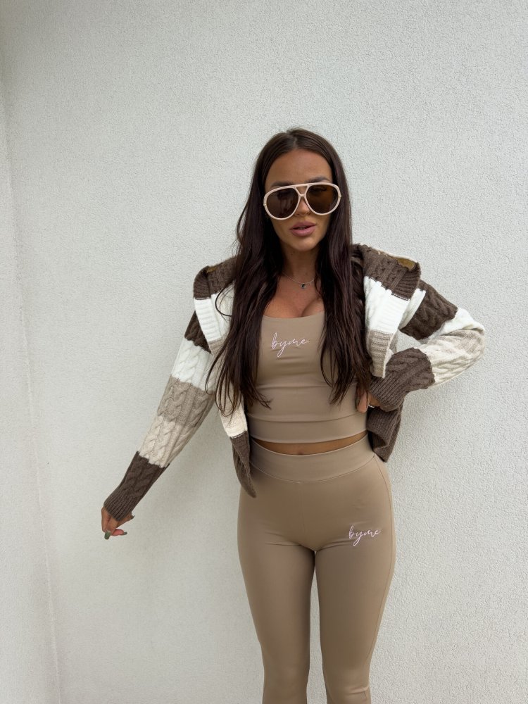 Sweter BOMBERKA KAPTUR, beż