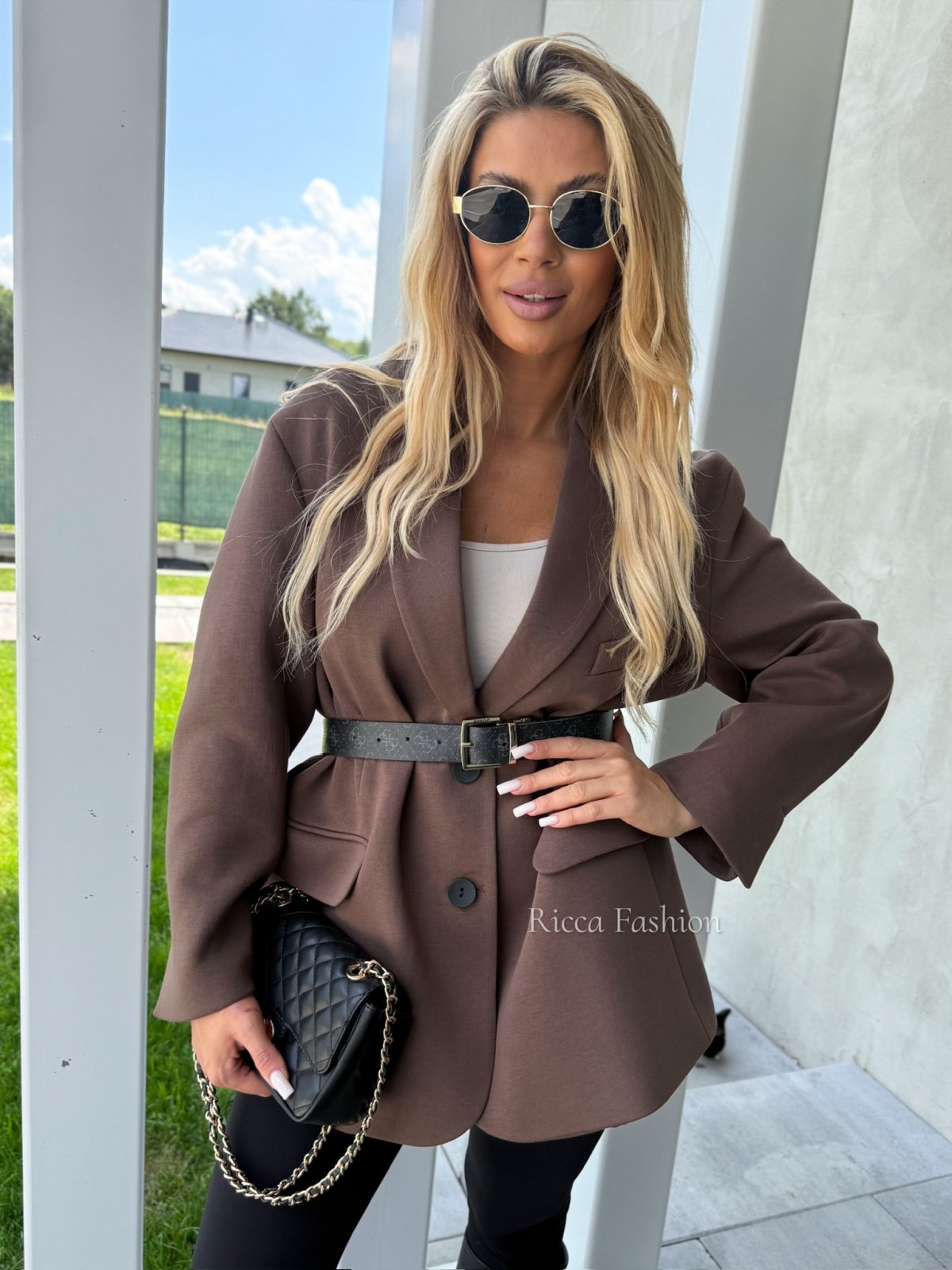 Marynarka oversize MASSIMO, milk chocolate