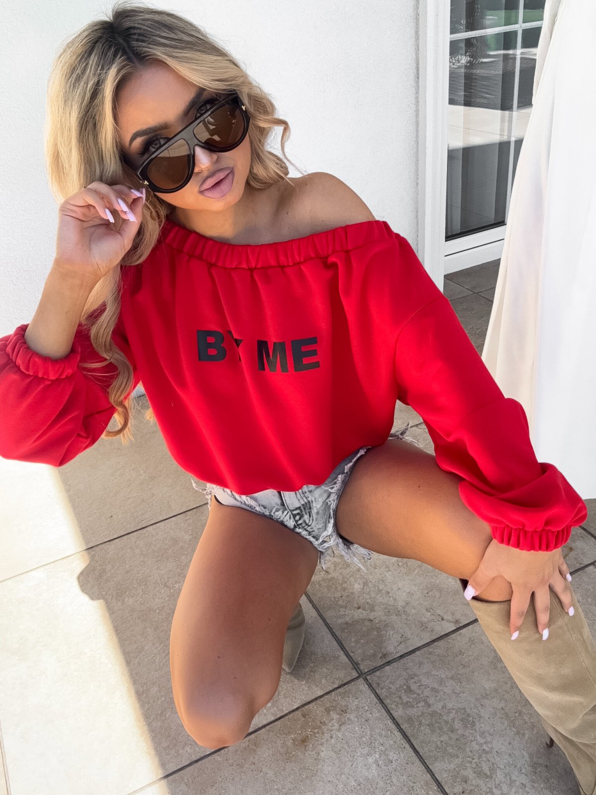 Bluza dresowa UNDER, czerwona