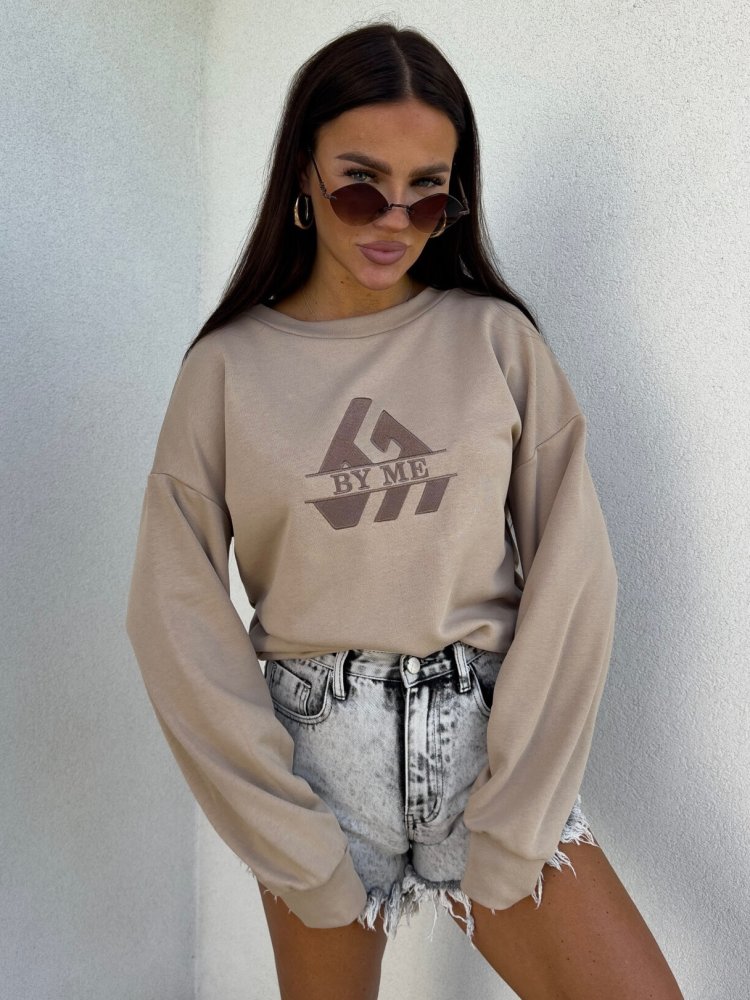 Bluza dresowa LUXIT, beżowa