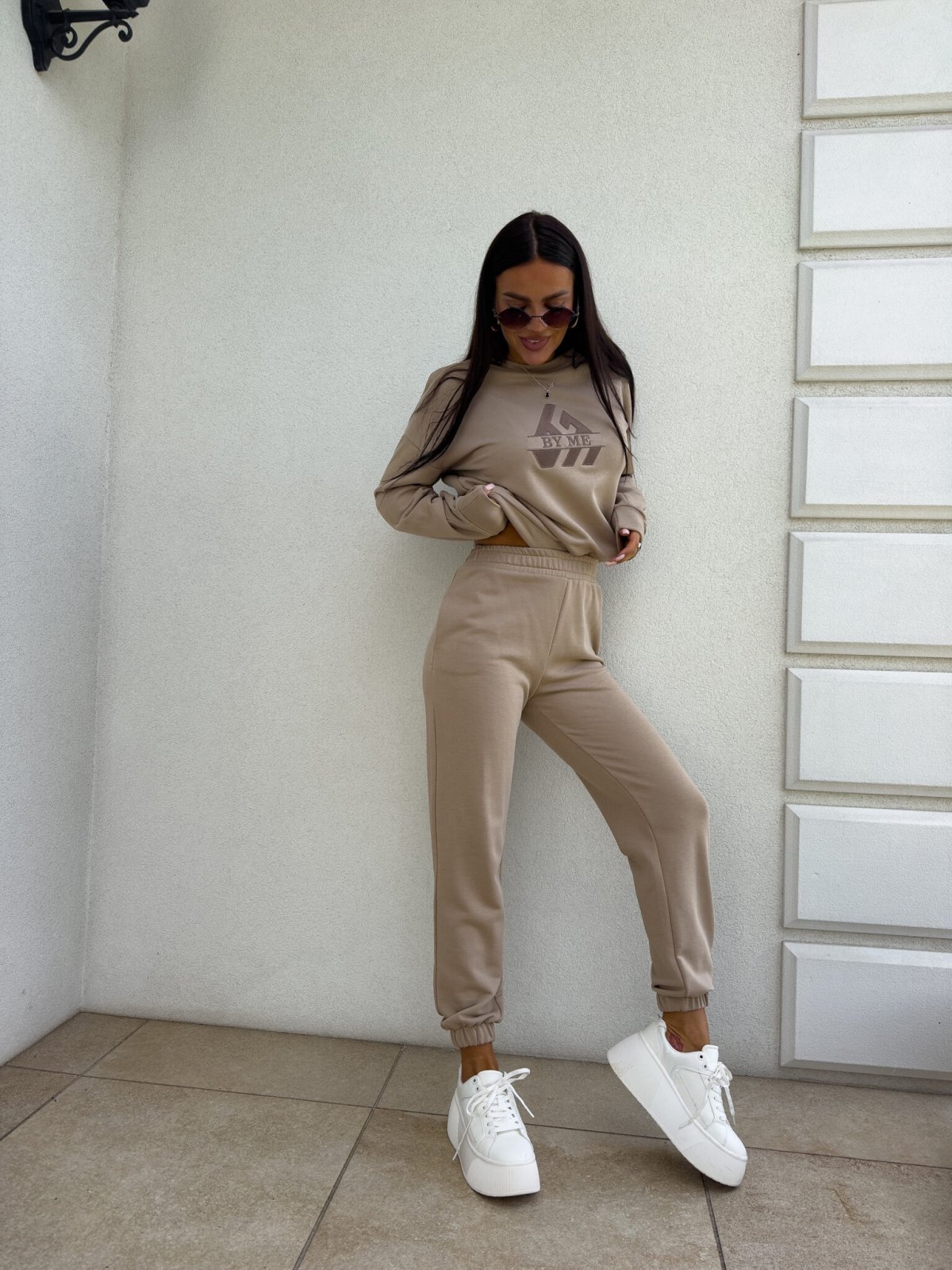 Bluza dresowa LUXIT, beżowa