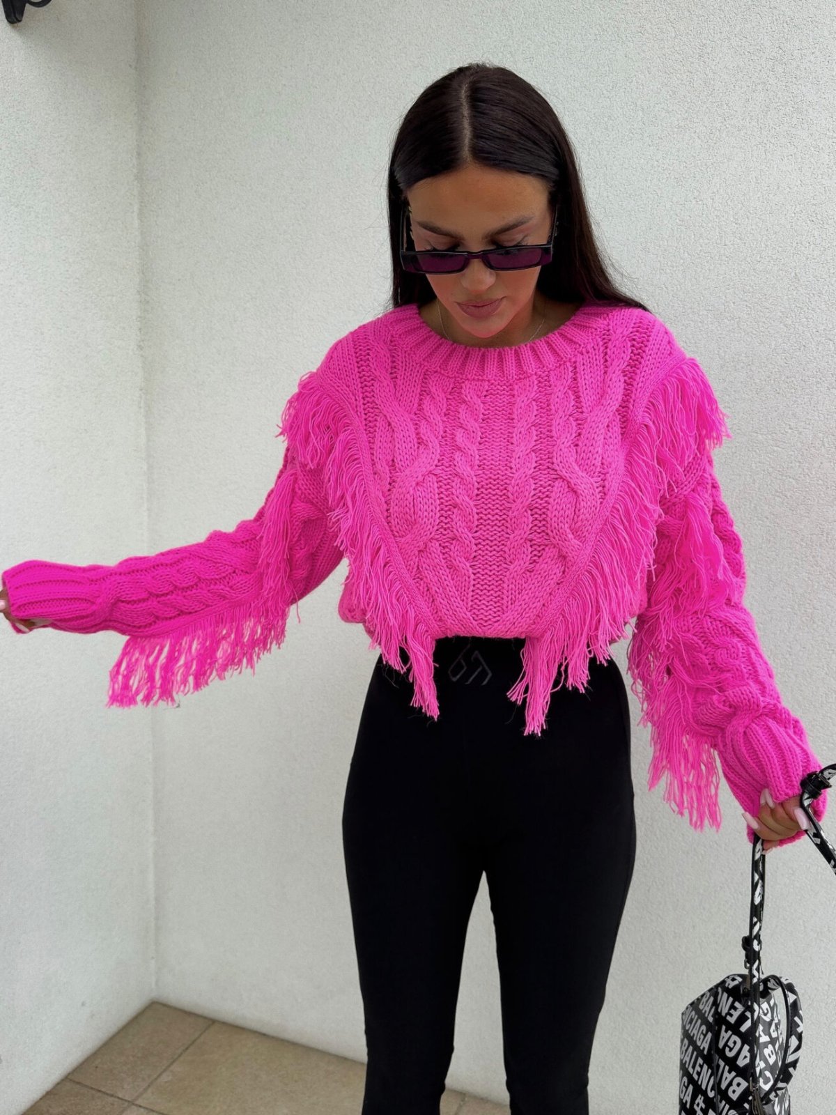 Sweter INDIANA, barbie róż