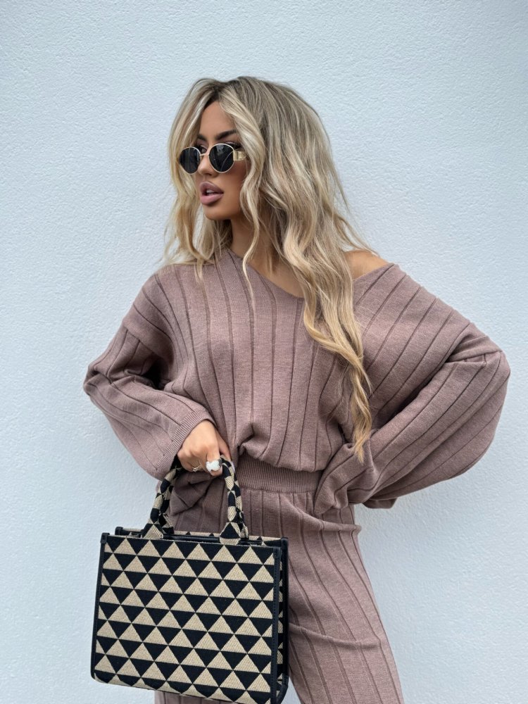 Komplet dzianinowy CANDICE, mocca