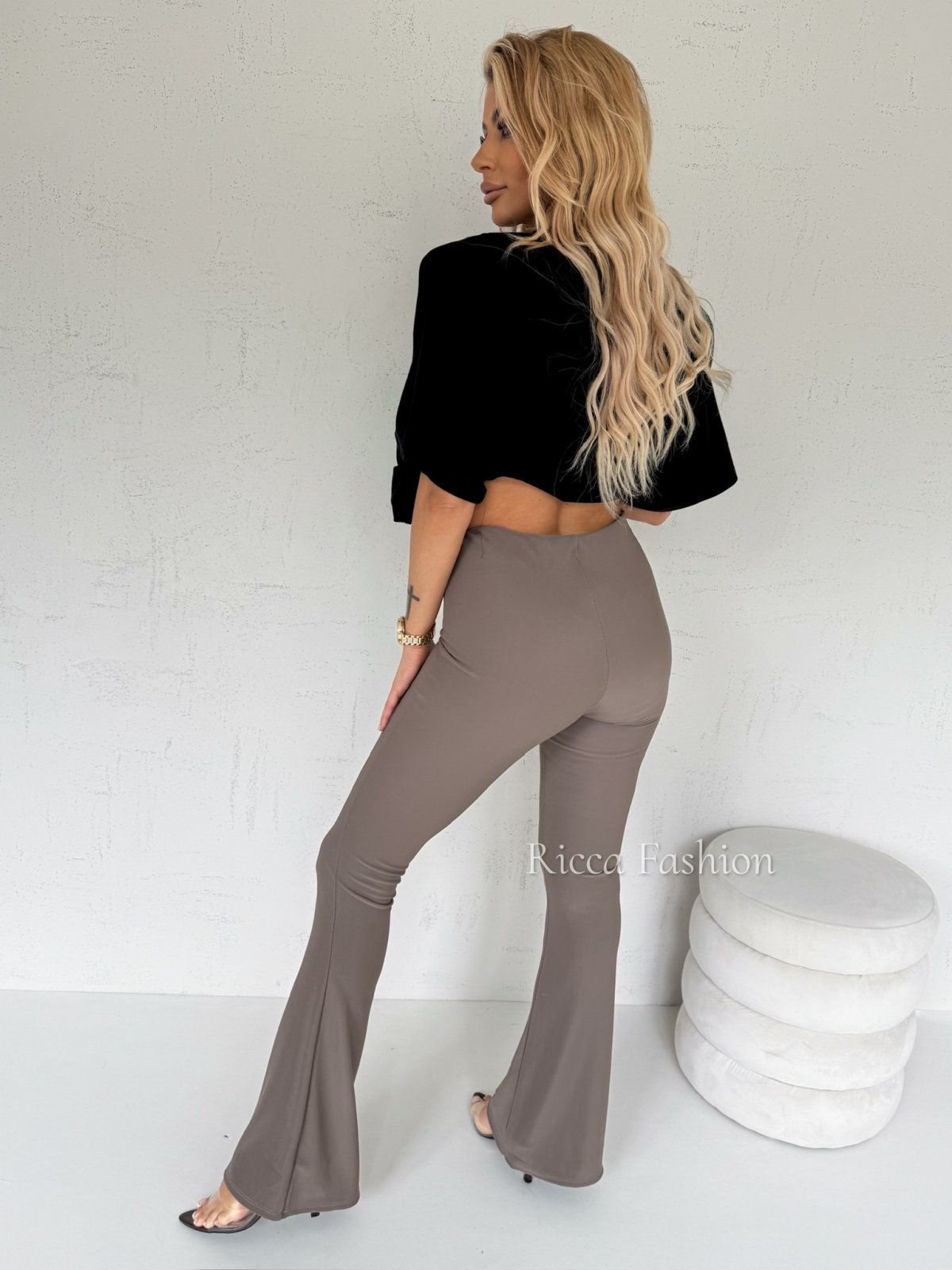 Spodnie dzwony GILLY, fango