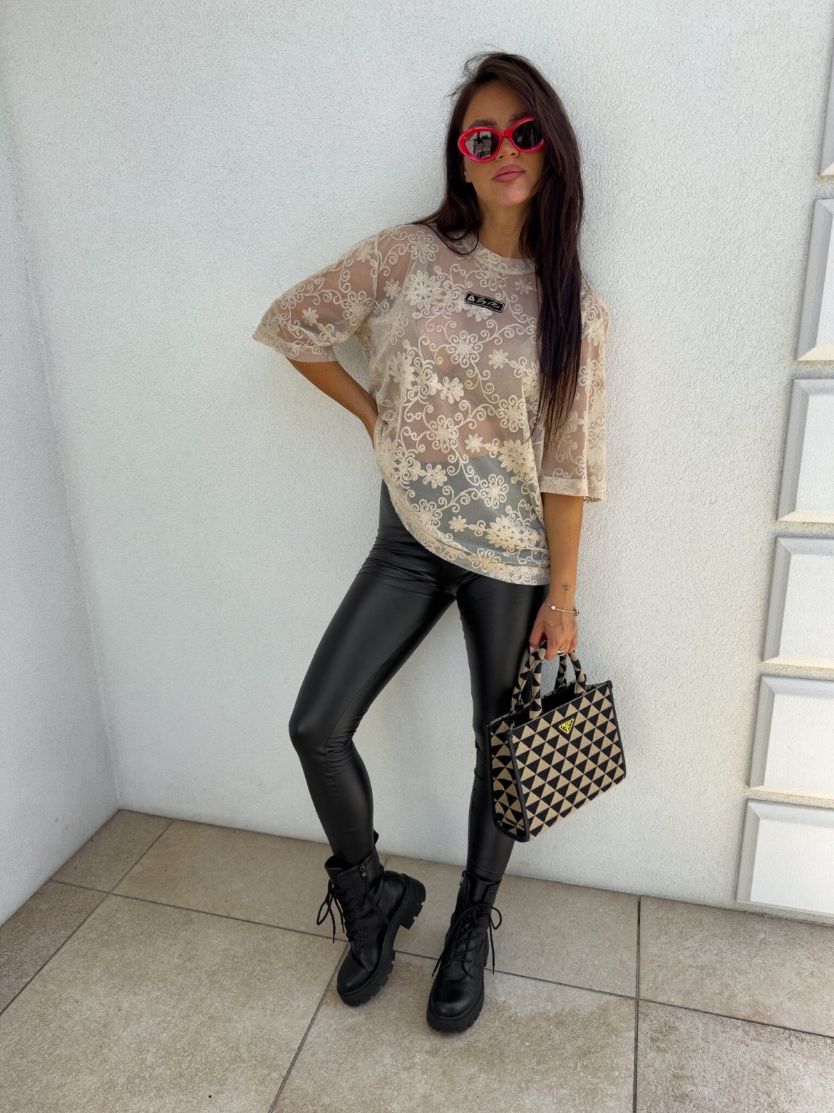 T-shirt MARMARIS II koronka sun, jasny beż