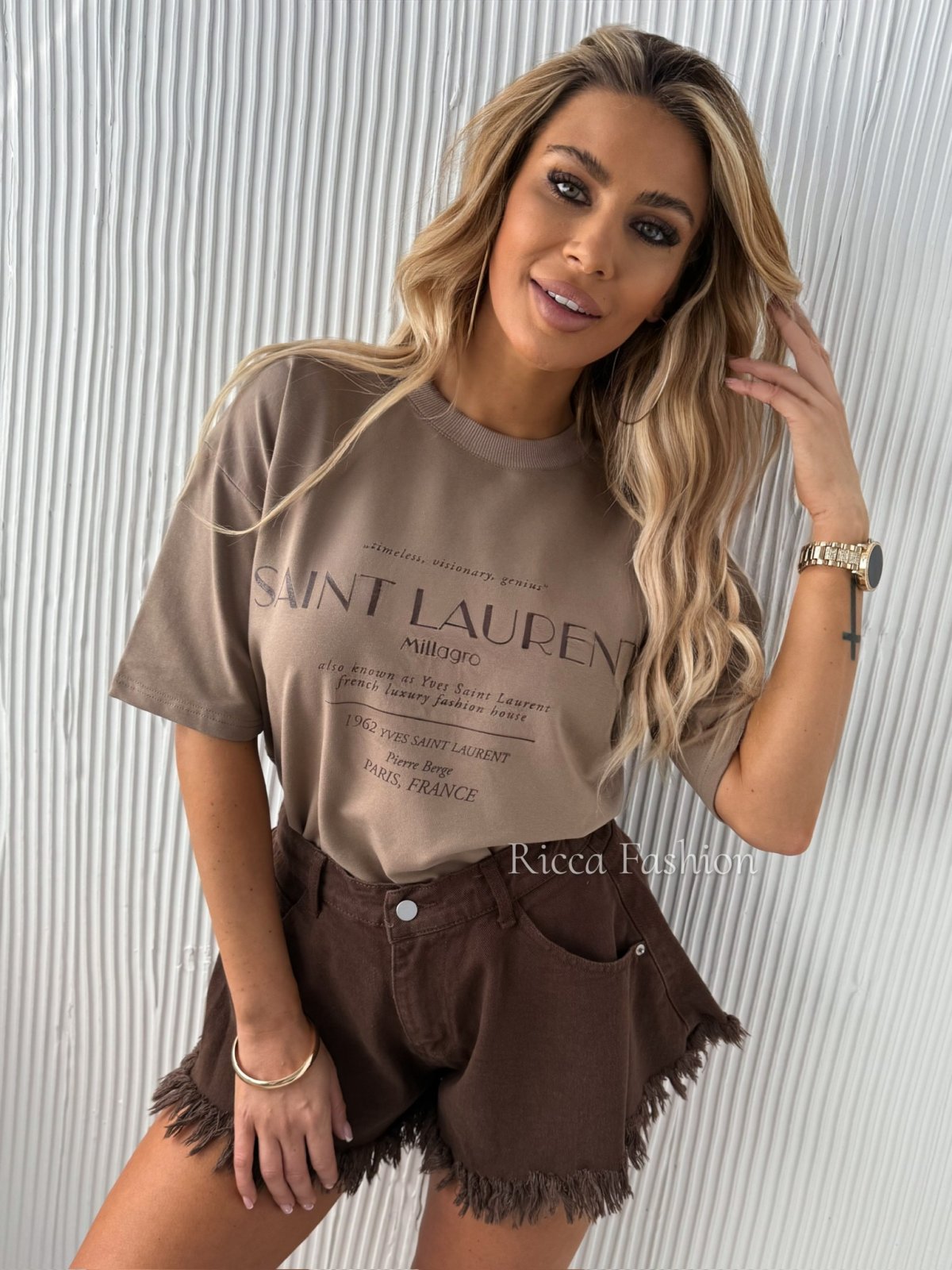 T-shirt LAURENT, dark beige
