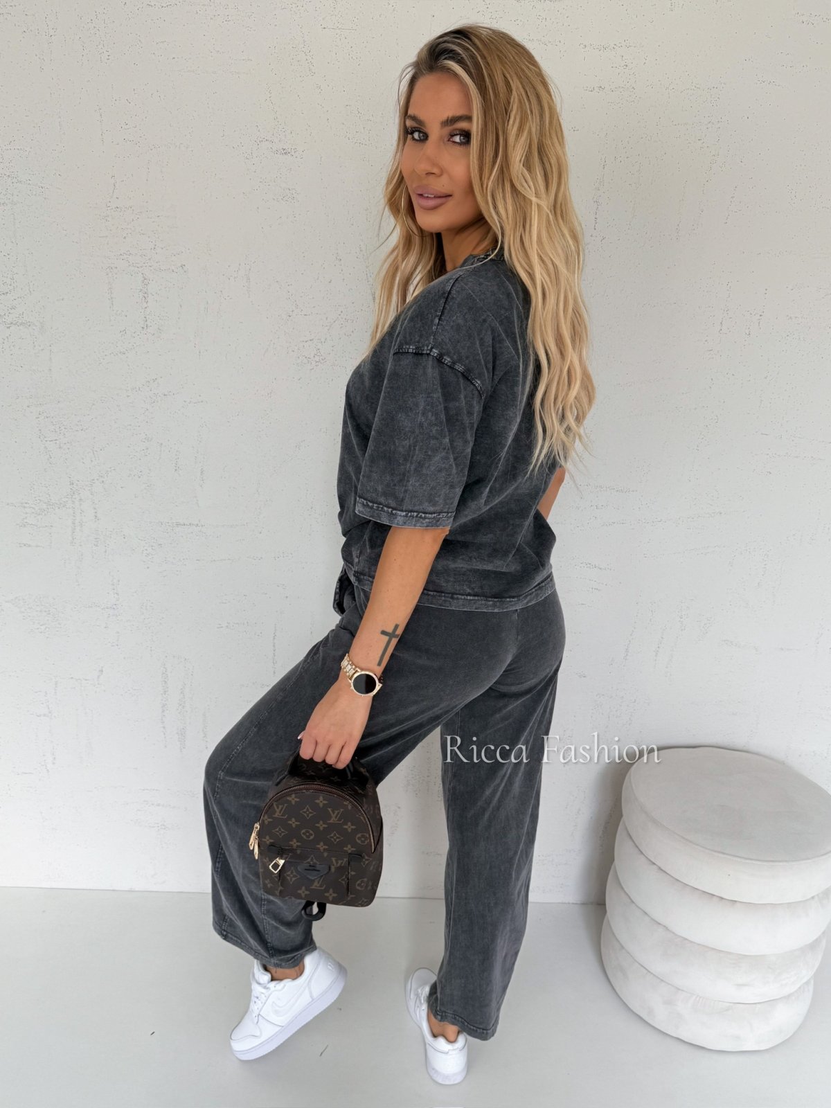 Komplet dekatyzowany POLLINA, dark gray