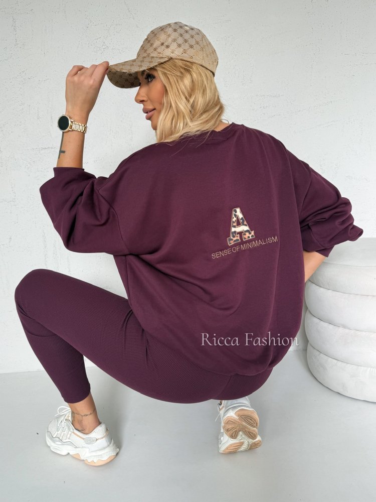 Komplet dresowy ANIMALS, burgund