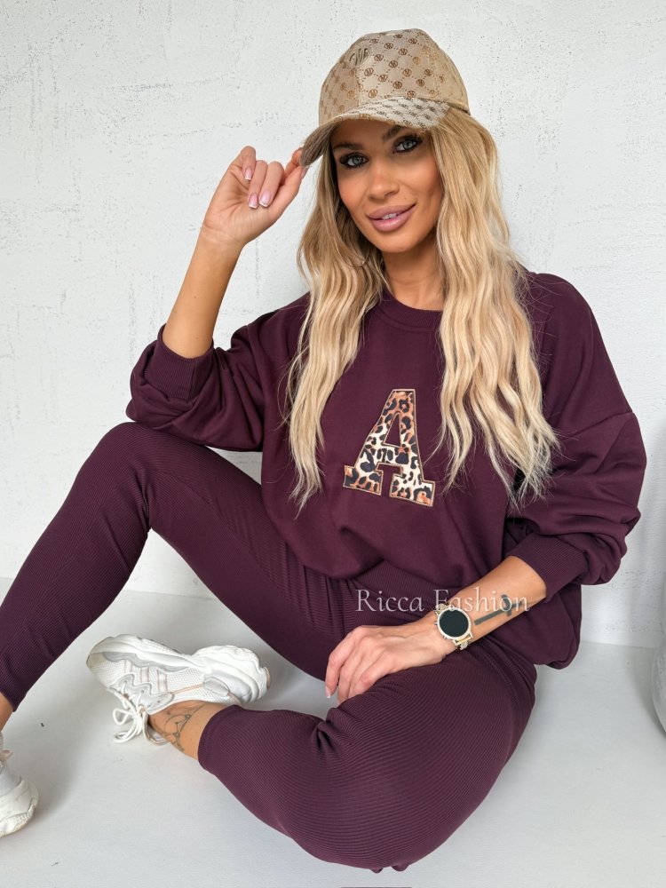 Komplet dresowy ANIMALS, burgund