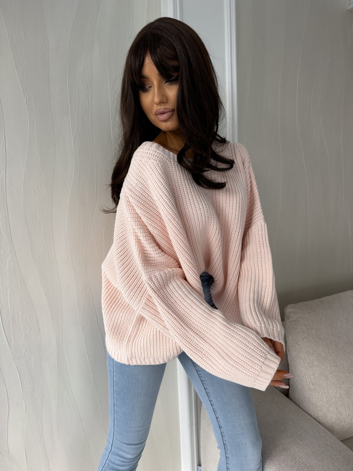 Sweterek z wełną ZARRA, powder