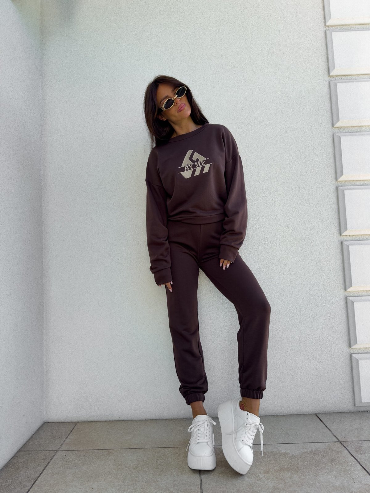 Bluza dresowa LUXIT, czekoladowa