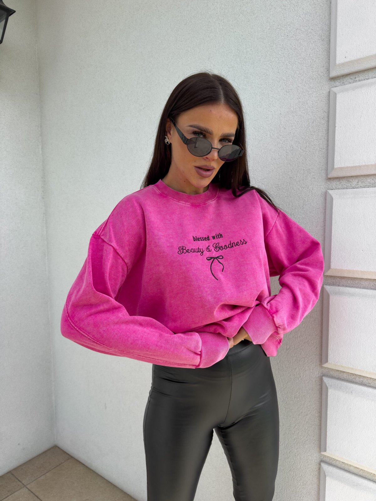 Bluza dresowa GOODNESS, różowa