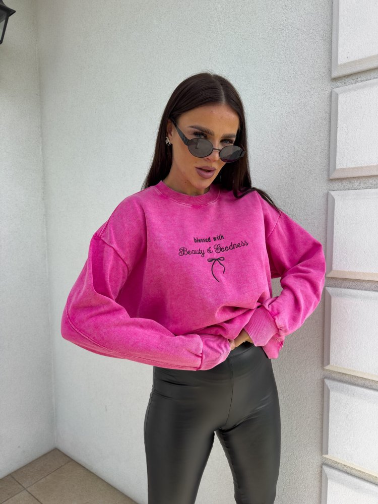 Bluza dresowa GOODNESS, różowa