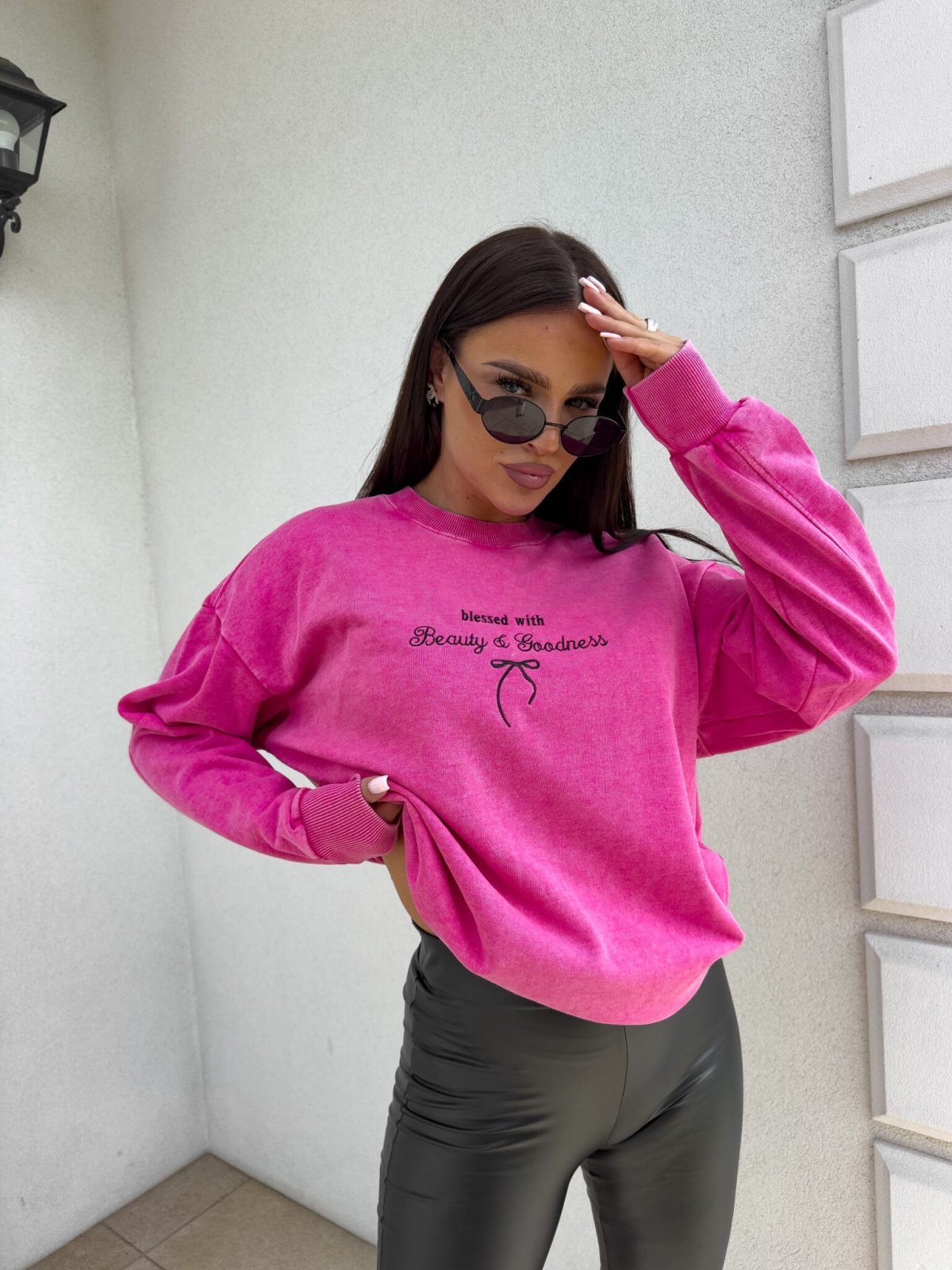 Bluza dresowa GOODNESS, różowa
