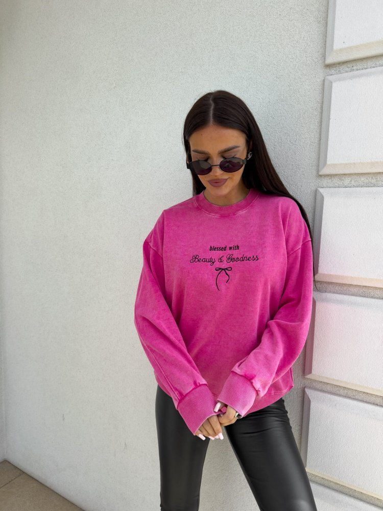 Bluza dresowa GOODNESS, różowa