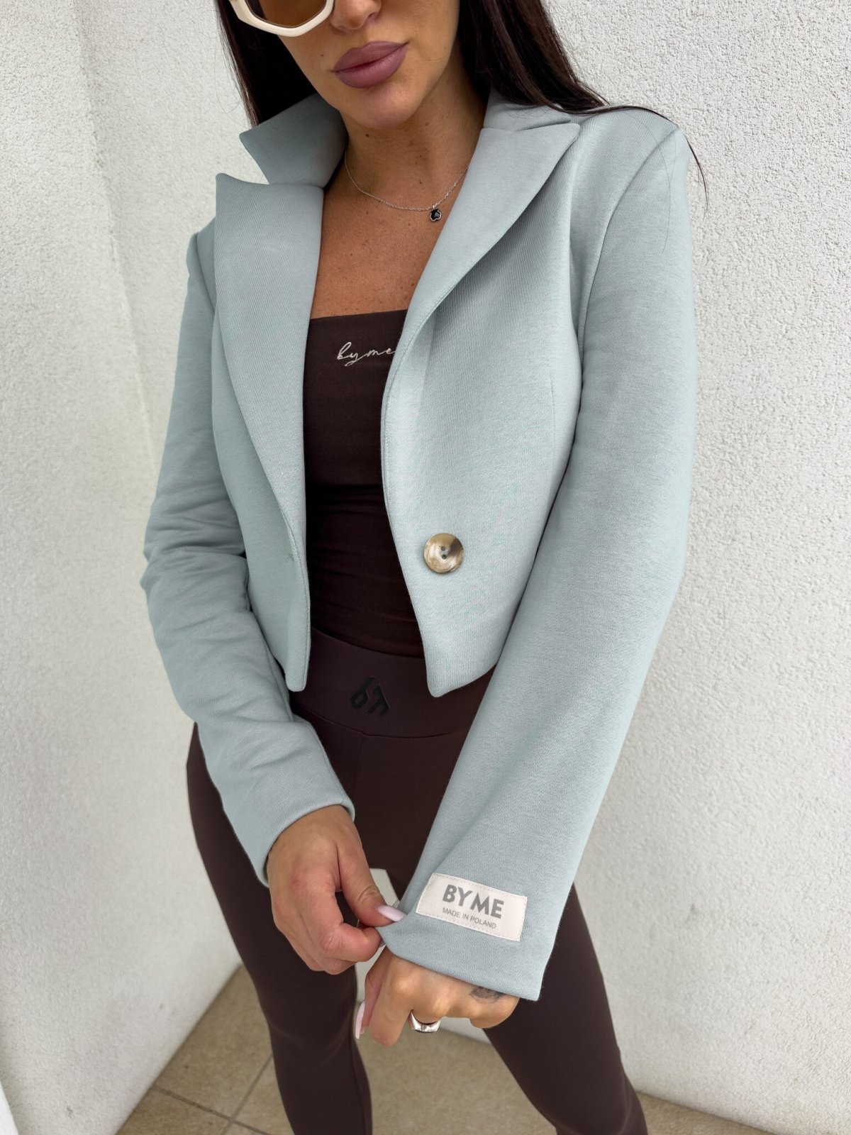 Marynarka dresowa SLIM, szałwiowa