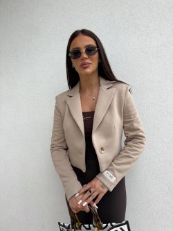 Marynarka dresowa SLIM, ciemny beż