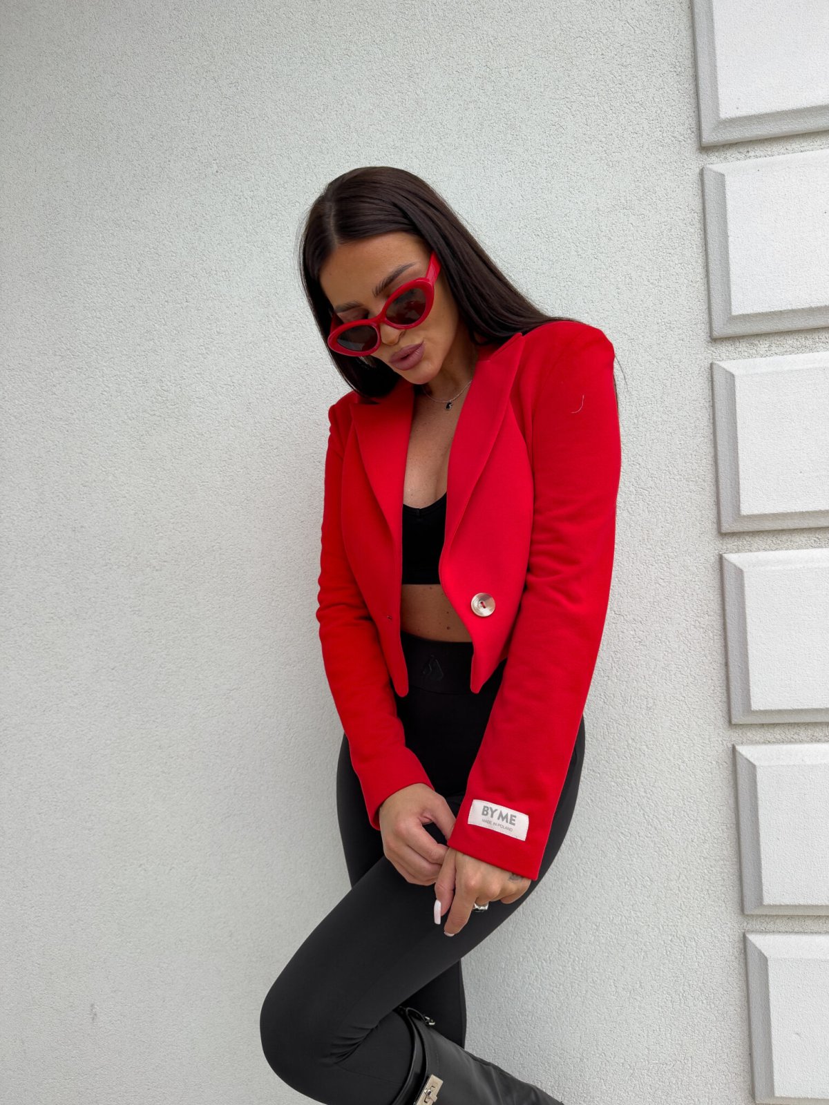 Marynarka dresowa SLIM, czerwona