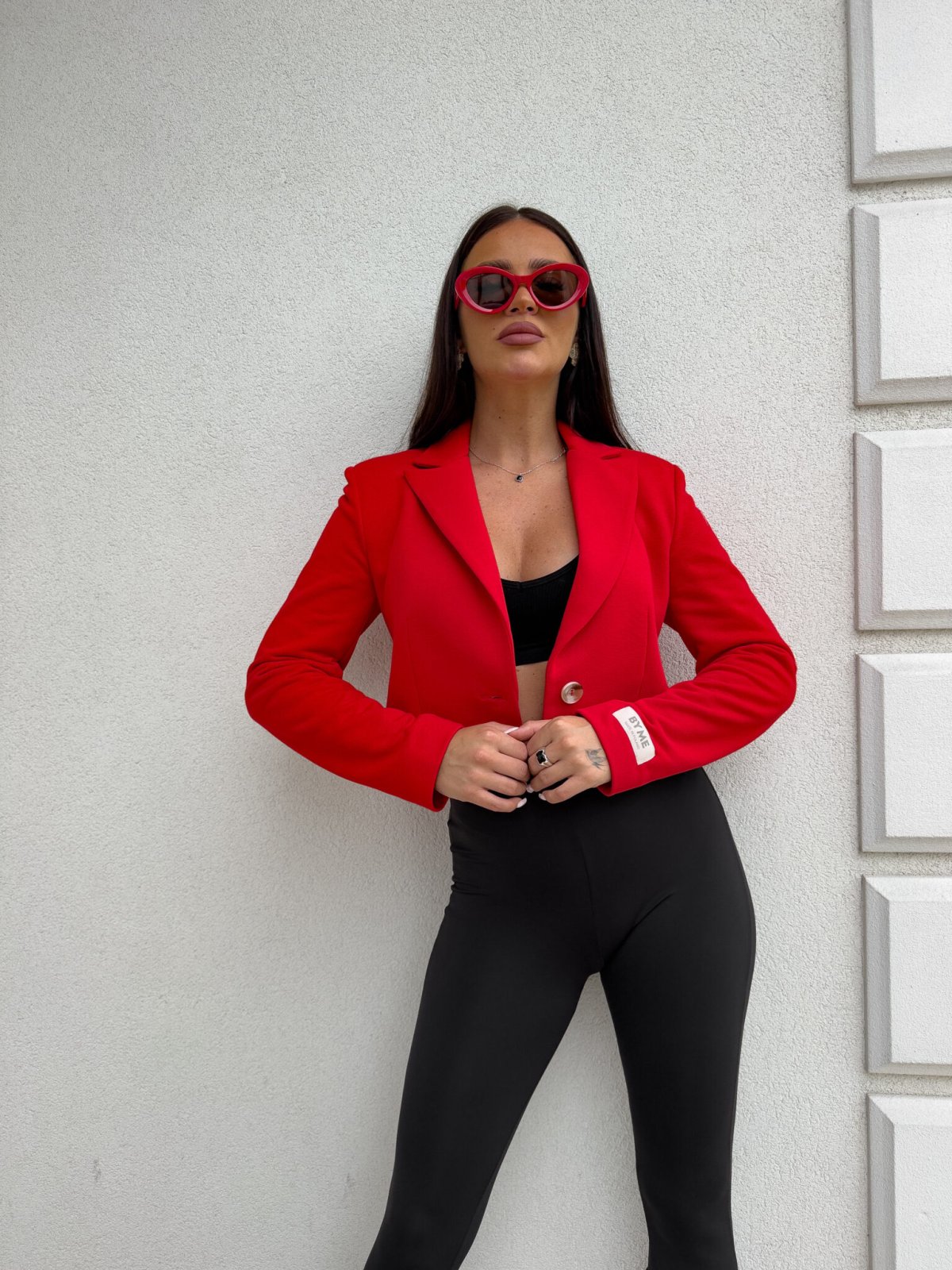 Marynarka dresowa SLIM, czerwona