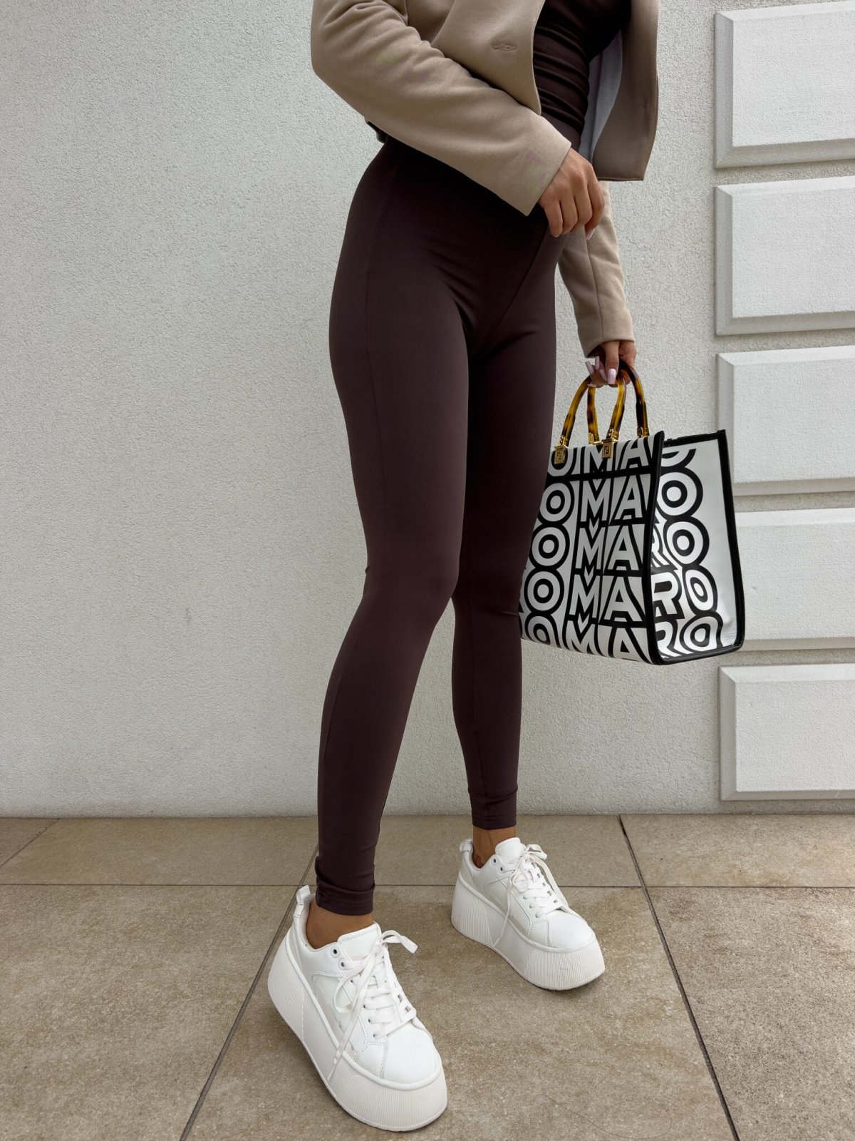 Legginsy GYM TIME, czekolada