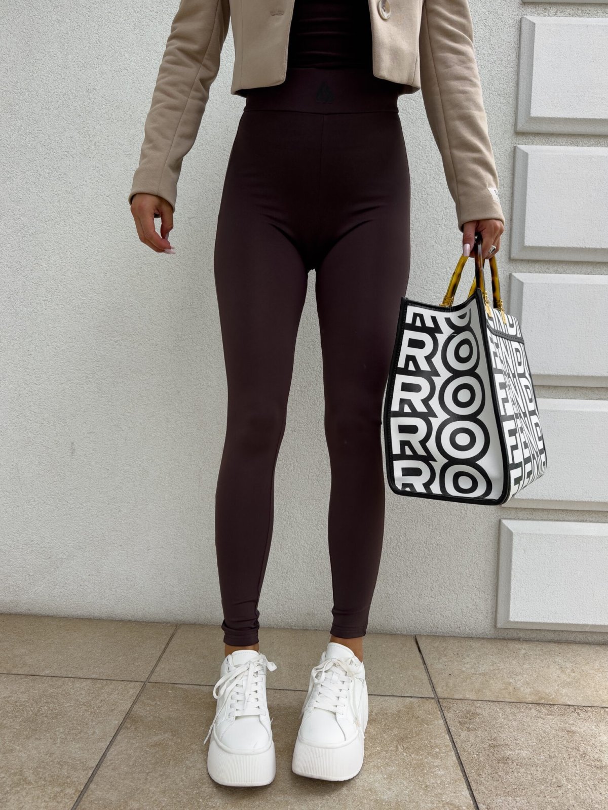 Legginsy GYM TIME, czekolada