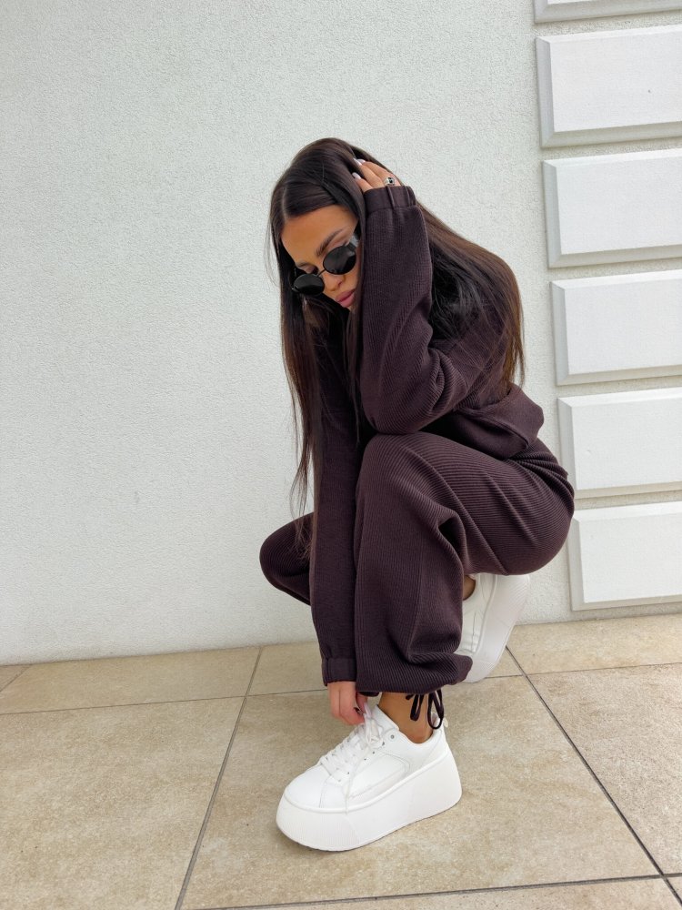 Komplet z kaszmirem CANVAS, czekolada