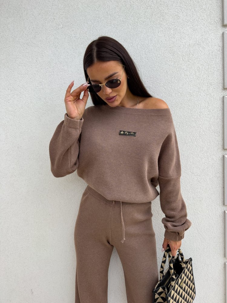 Komplet z kaszmirem CANVAS, mokka