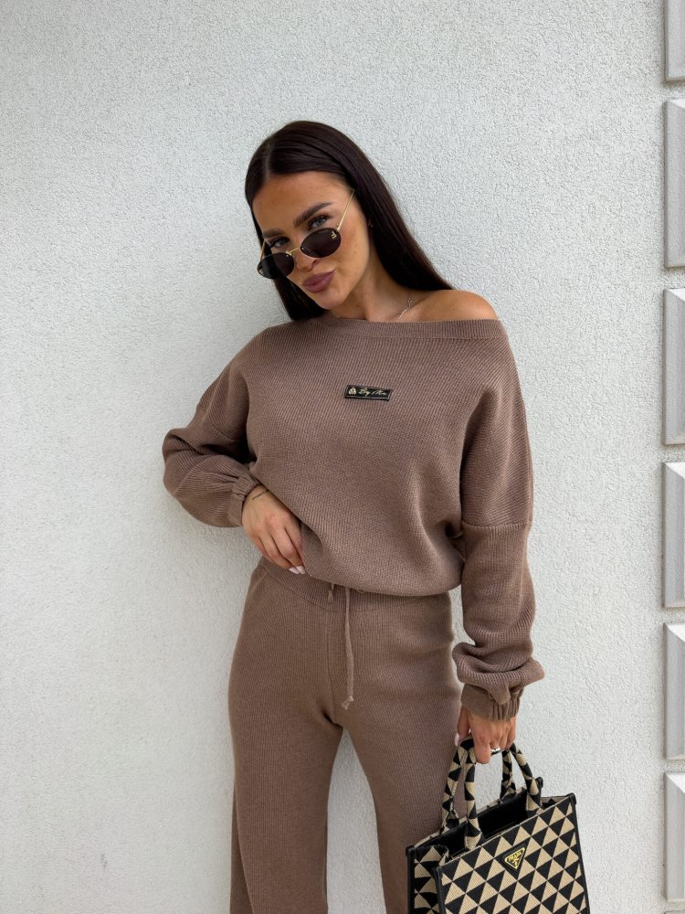 Komplet z kaszmirem CANVAS, mokka