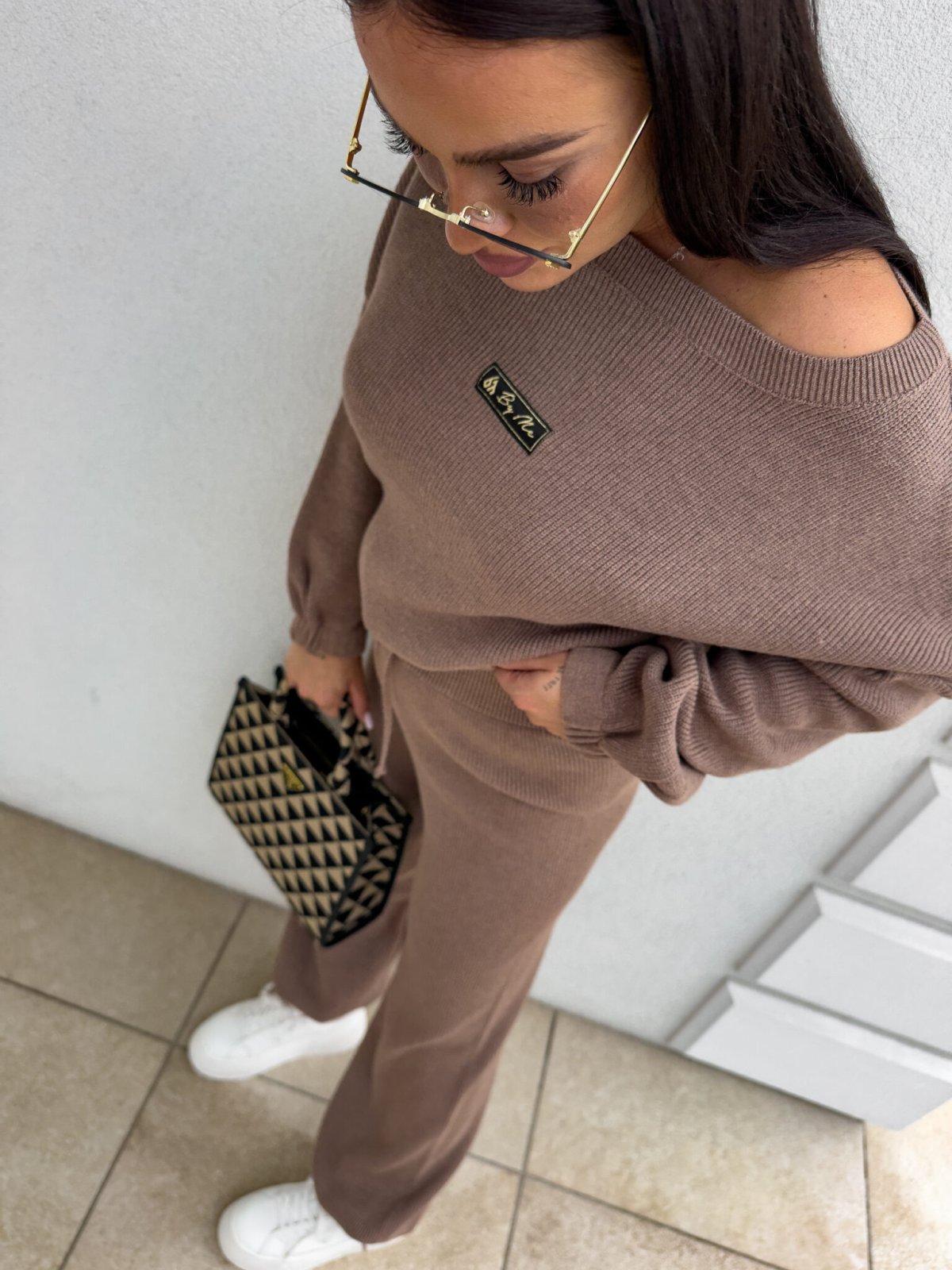 Komplet z kaszmirem CANVAS, mokka