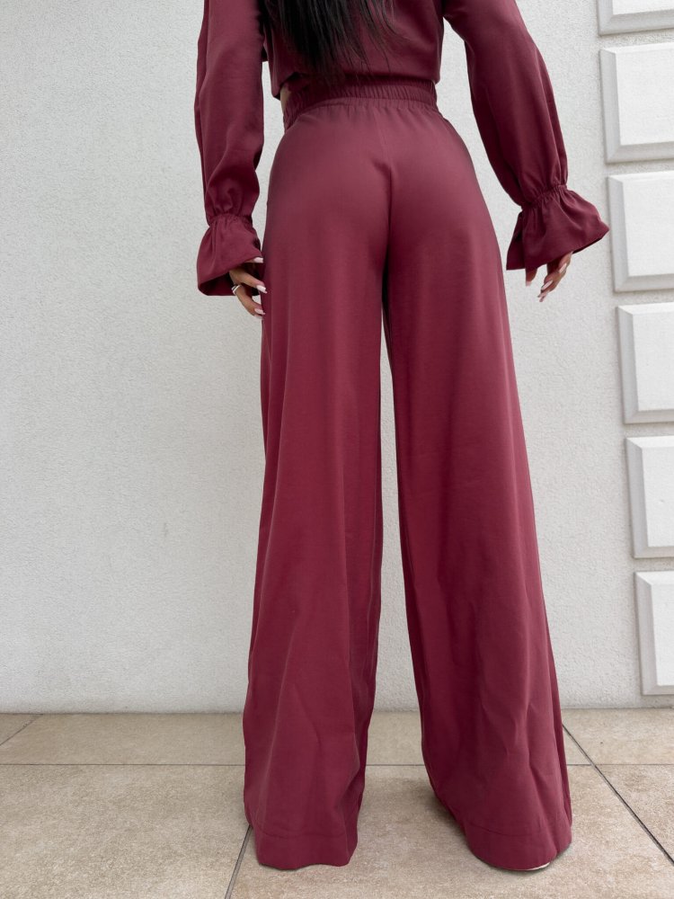 Spodnie z wiskozy SZWEDY, bordo