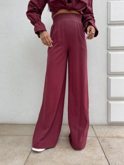 Spodnie z wiskozy SZWEDY, bordo