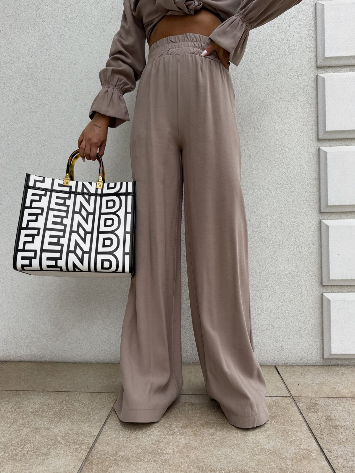 Spodnie z wiskozy SZWEDY, beż