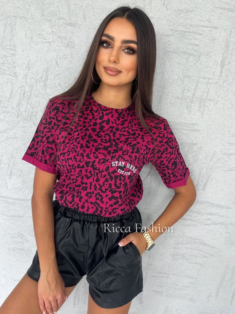 T-shirt STAY HERE, burgund