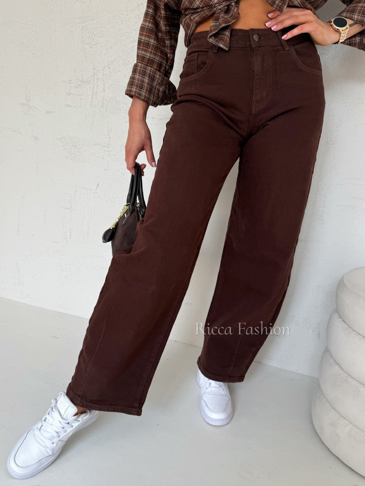 Spodnie balloon KOBE, chocolate