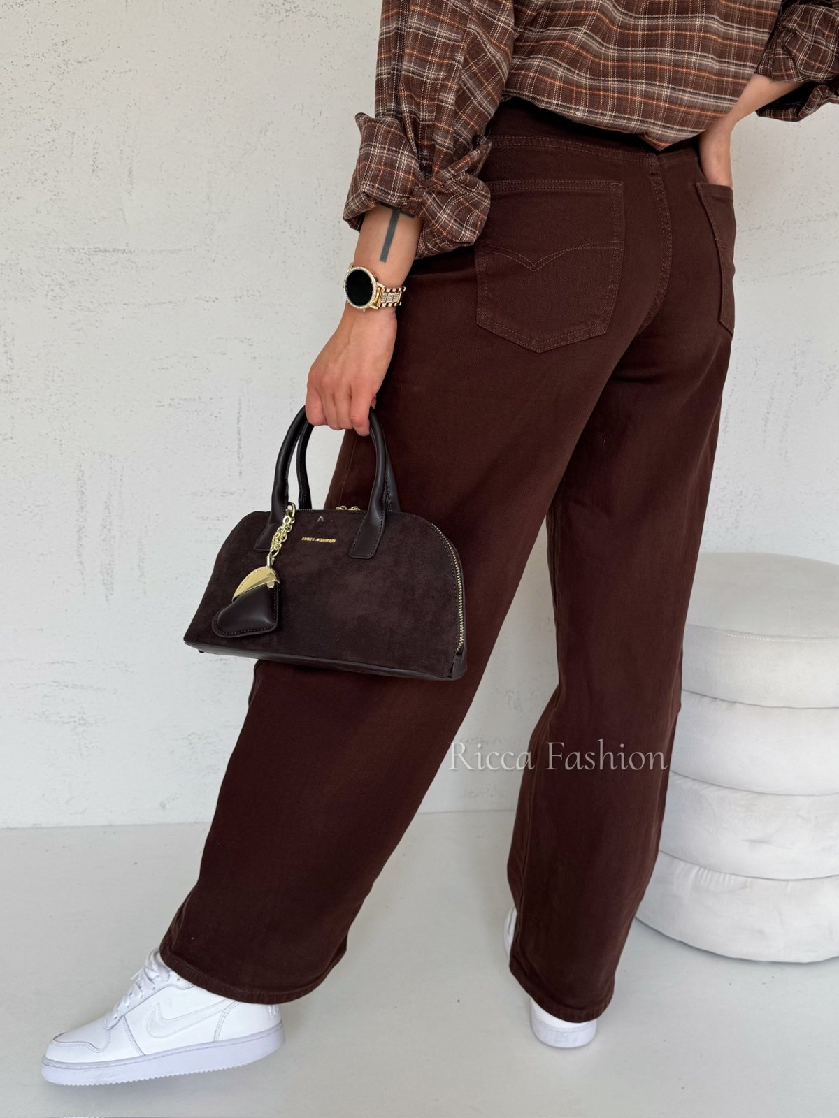 Spodnie balloon KOBE, chocolate