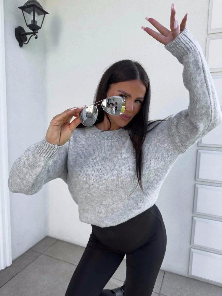 Sweter z wełną NERYS, szary