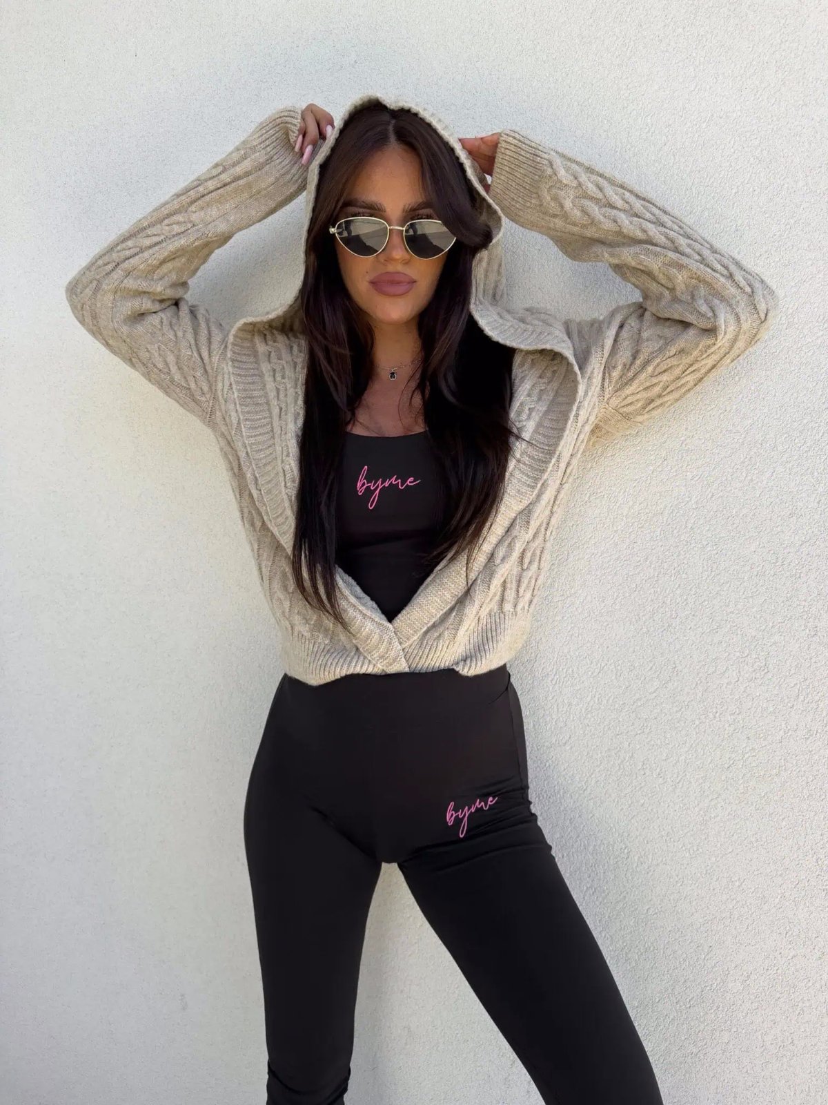 Sweter BOMBERKA KAPTUR ONE, beż