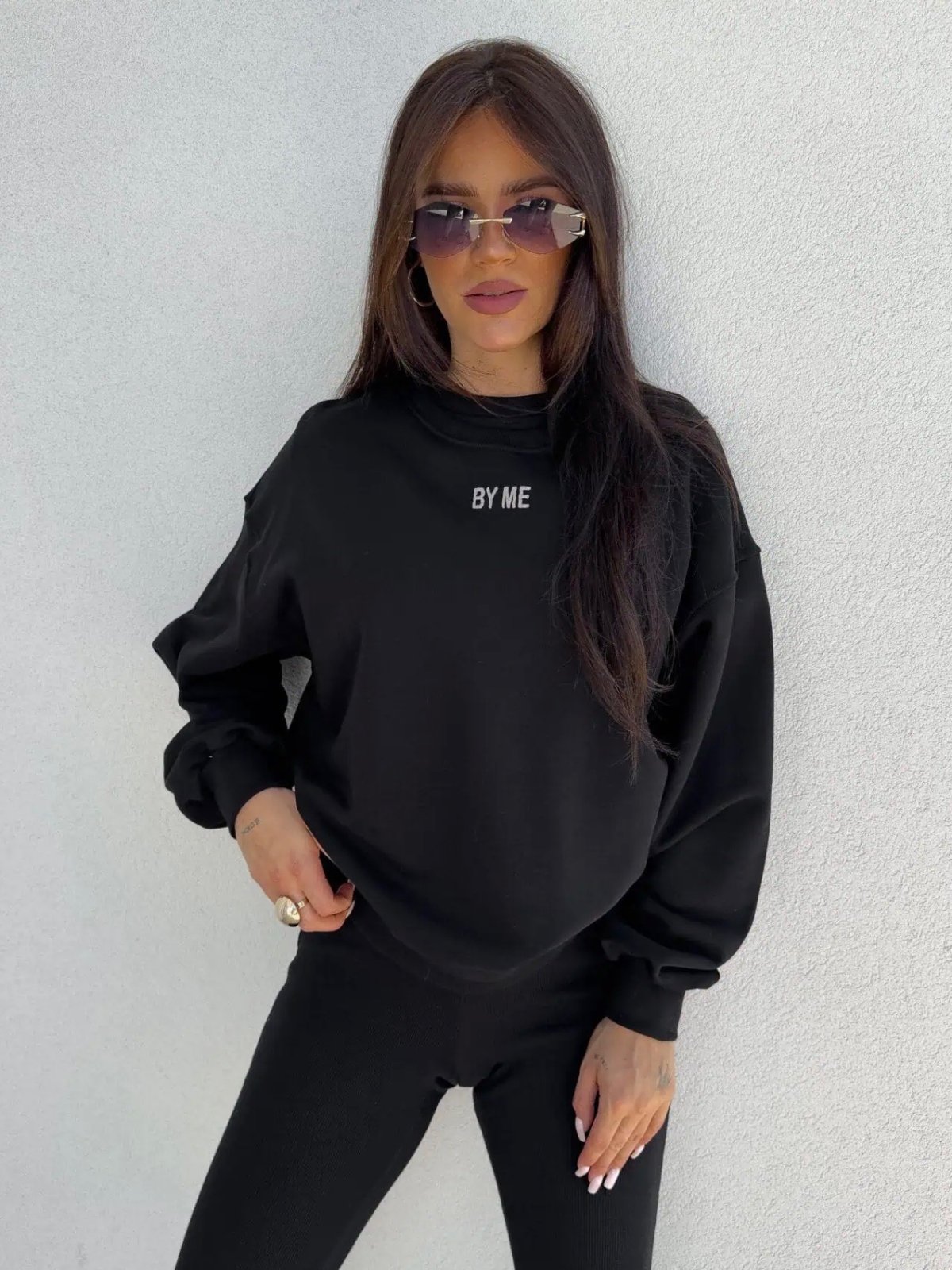 Bluza dresowa COTTON, czarna