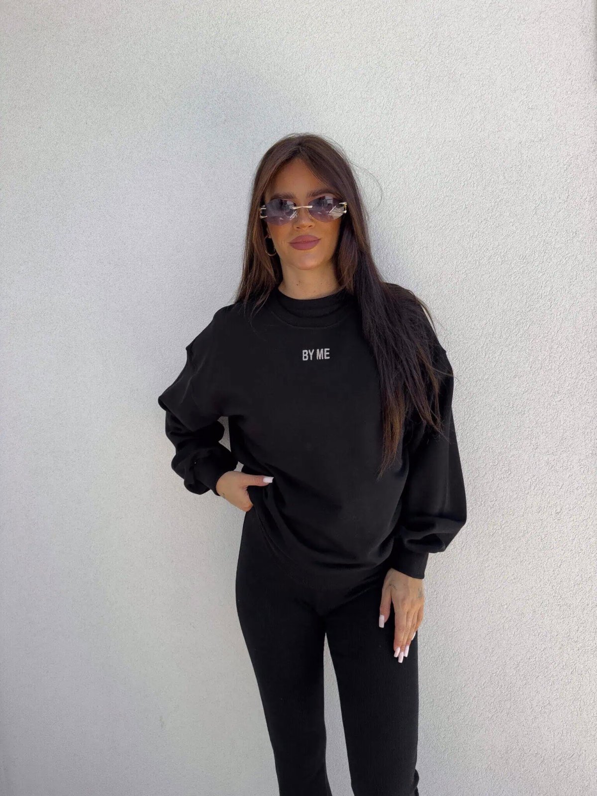 Bluza dresowa COTTON, czarna