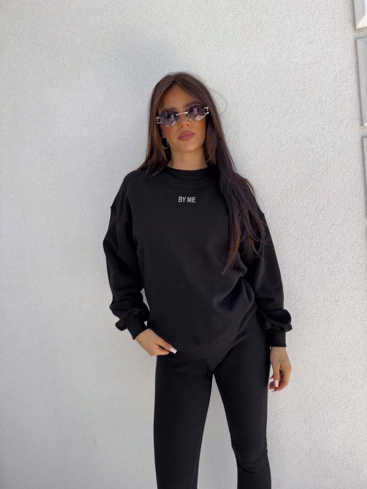 Bluza dresowa COTTON, czarna