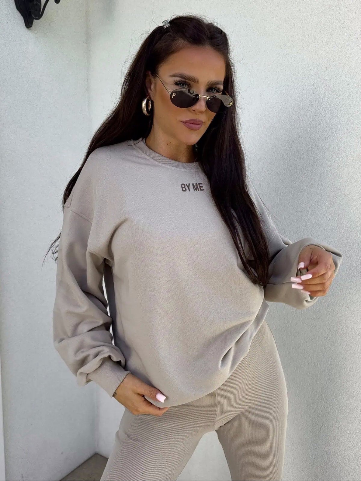 Bluza dresowa COTTON, taupe