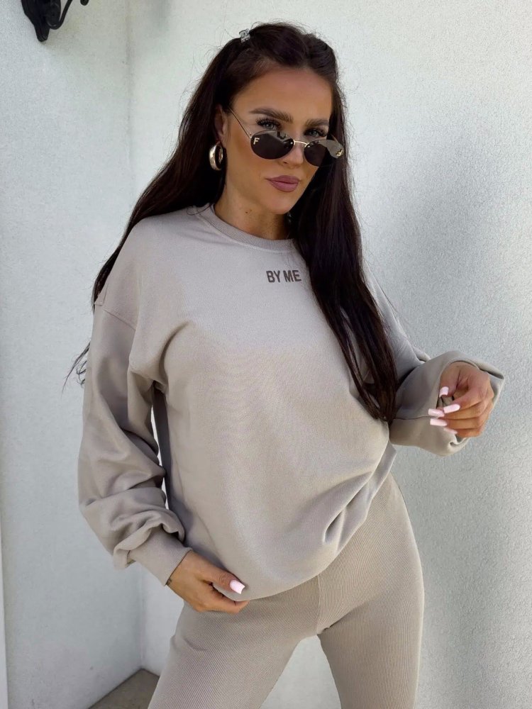 Bluza dresowa COTTON, taupe