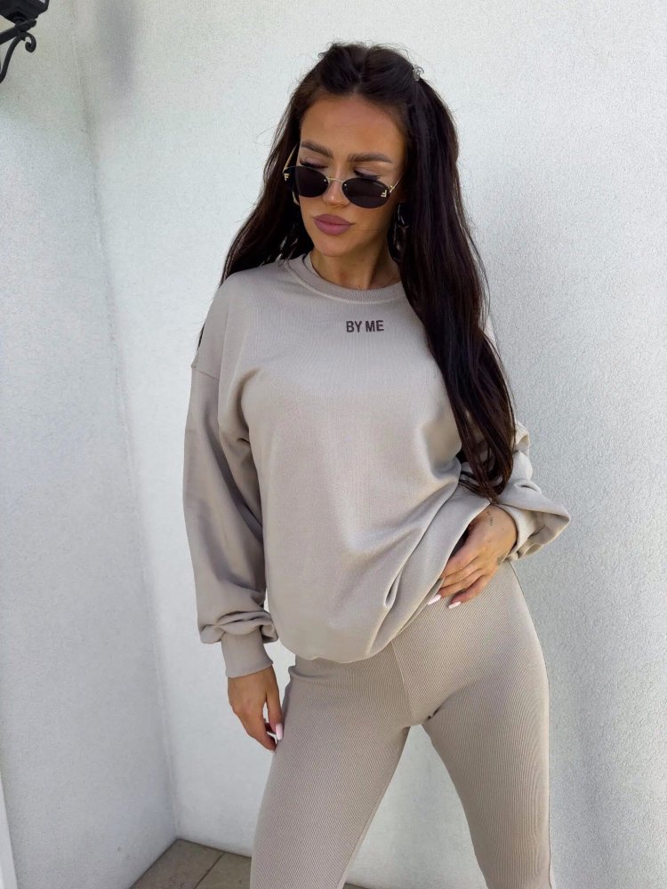 Bluza dresowa COTTON, taupe