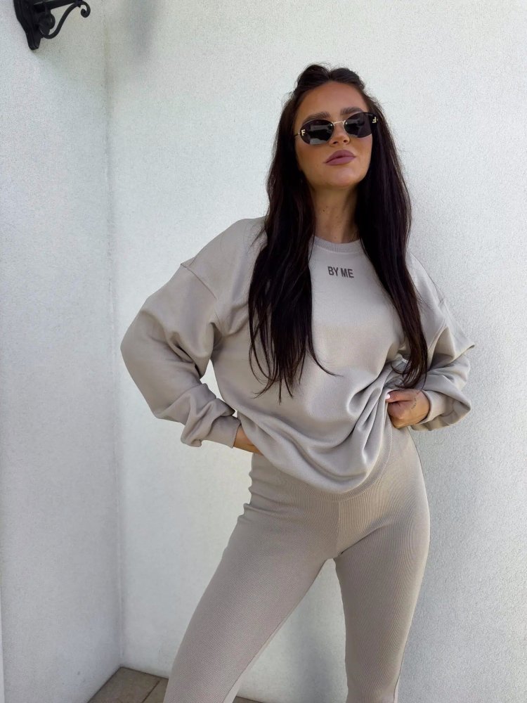 Bluza dresowa COTTON, taupe